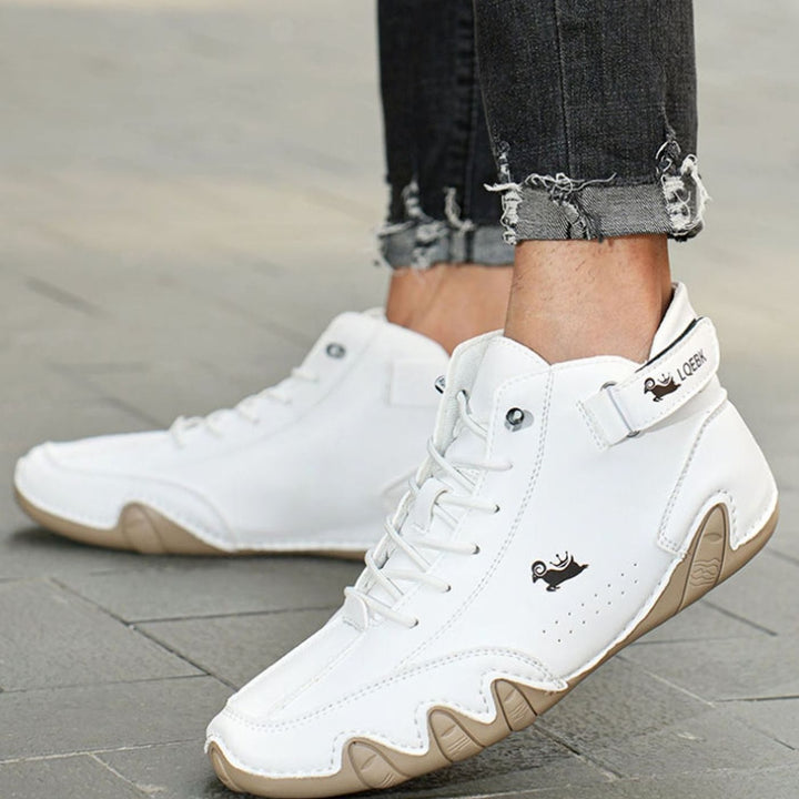 Herren Schnürstiefeletten Leder breite Passform rutschfeste Sohle