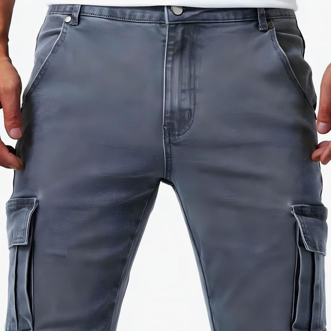 Herren Slim-Fit Cargohose mit schmaler Passform und Seitentaschen