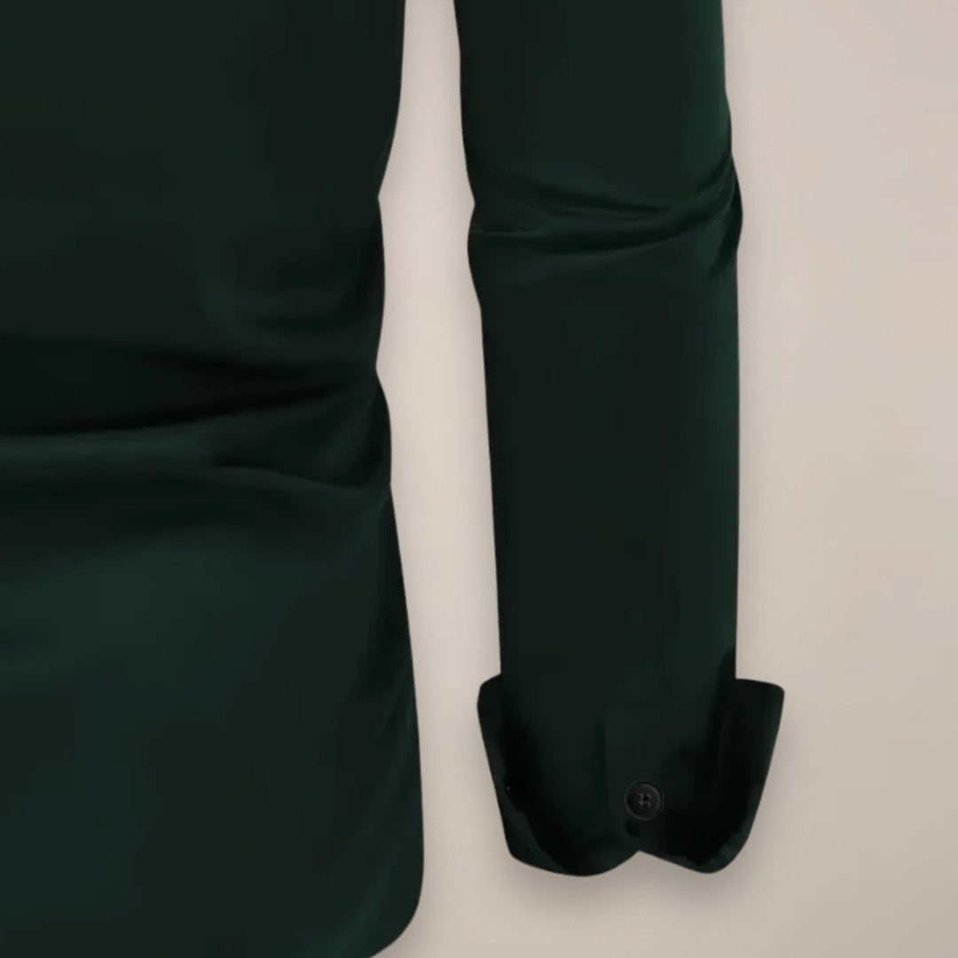 Herren Slim Fit Hemd tailliertes Langarmhemd klassischer Kragen