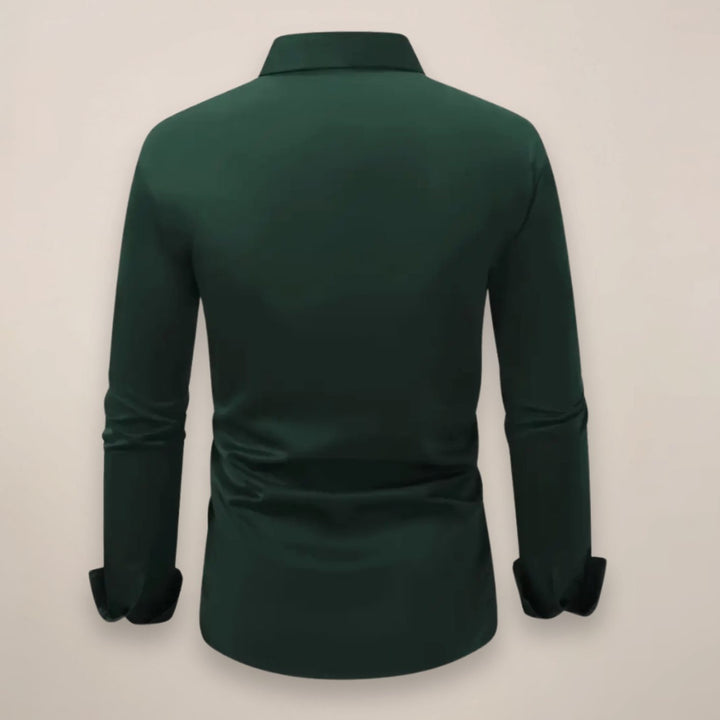Herren Slim Fit Hemd tailliertes Langarmhemd klassischer Kragen