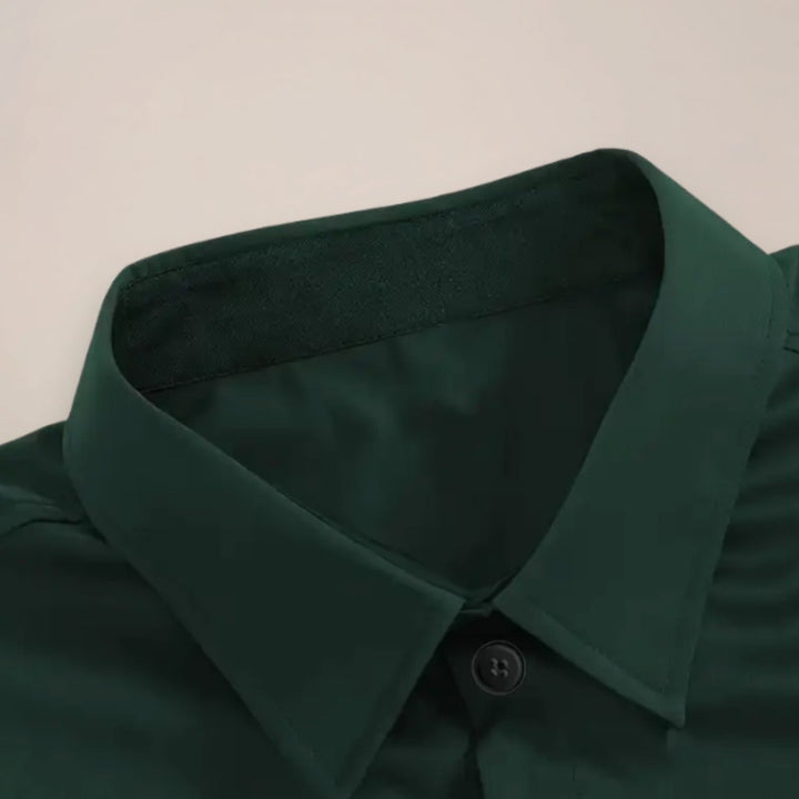 Herren Slim Fit Hemd tailliertes Langarmhemd klassischer Kragen