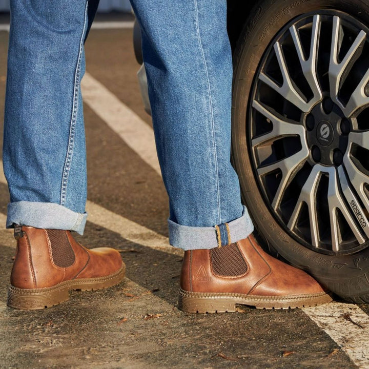 Herren Slip-On Chelsea-Boots zum Hineinschlüpfen mit Elastikeinsatz