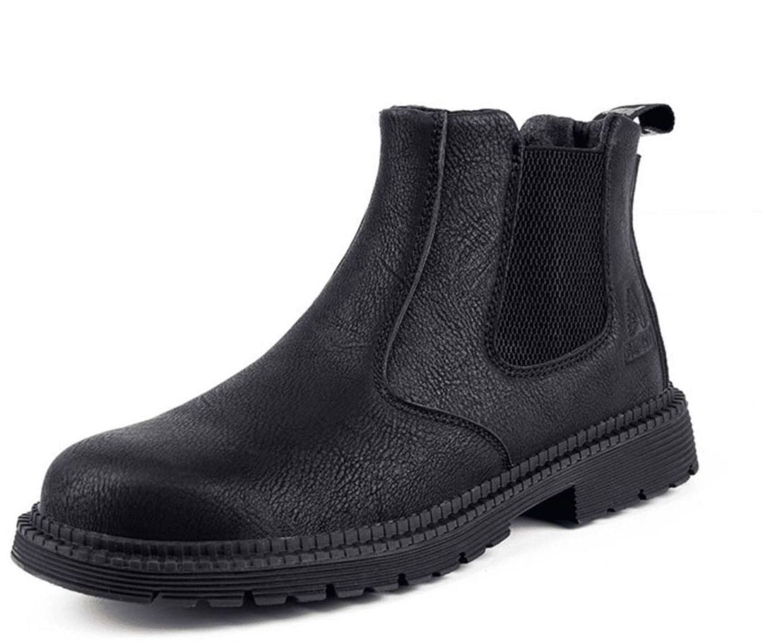 Herren Slip-On Chelsea-Boots zum Hineinschlüpfen mit Elastikeinsatz - Schwarz