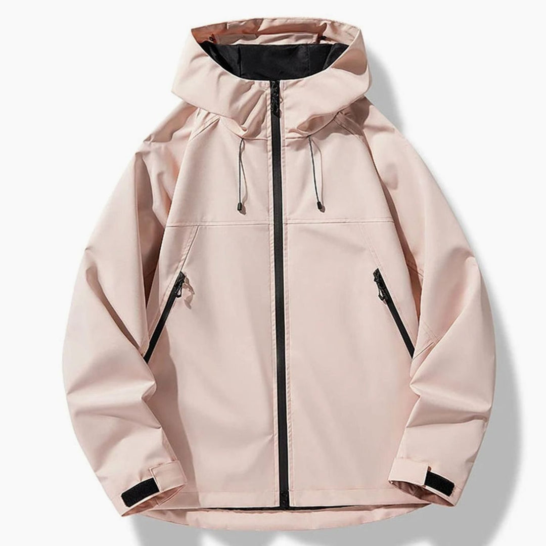 Herren Wasserdichte Winddichte Kapuzen Shell Jacke - Rosa