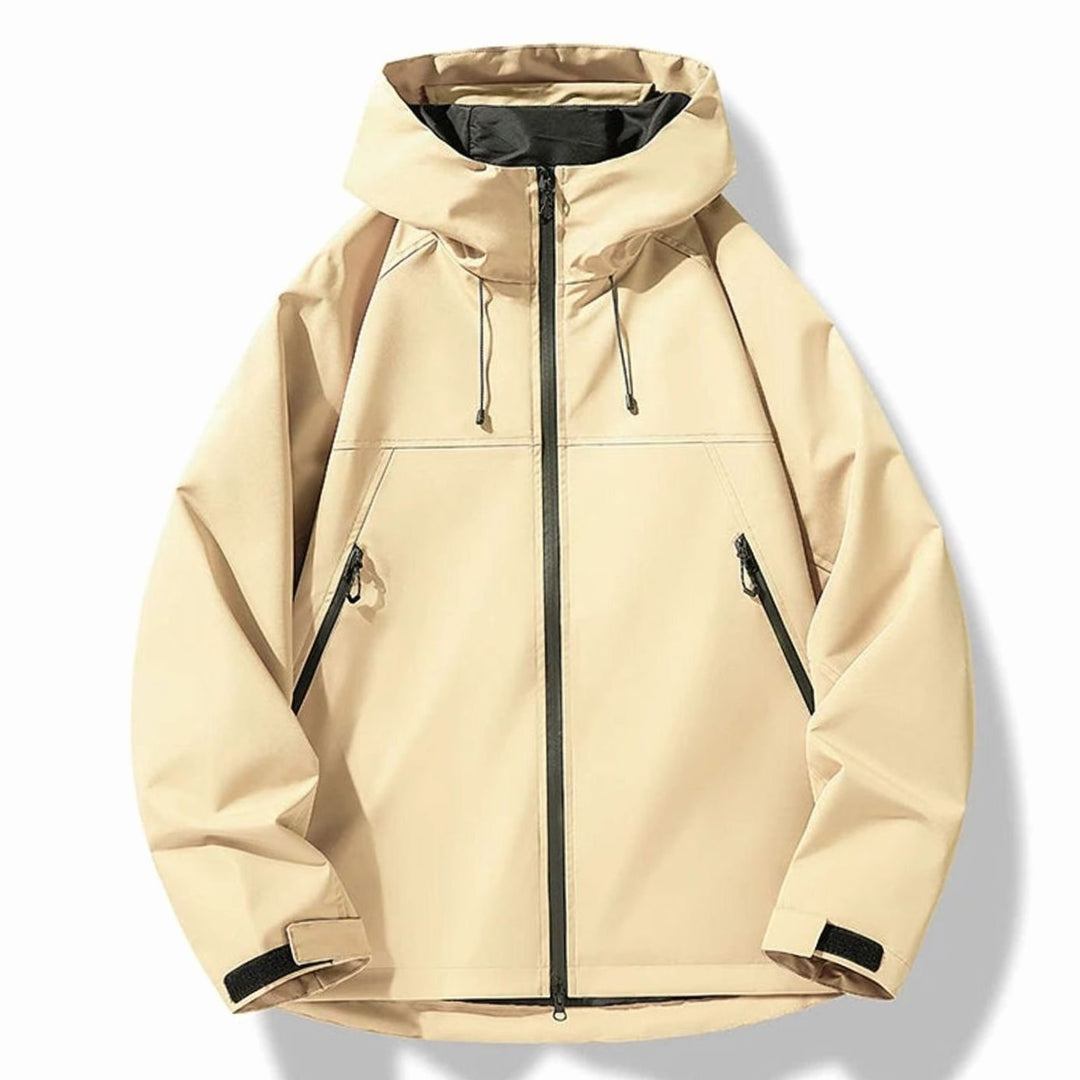 Herren Wasserdichte Winddichte Kapuzen Shell Jacke - Gelb