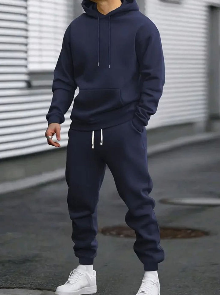 Herren Zweiteiliges Stilvolles Pullover-Set Hoodie Jogginghose - Blau
