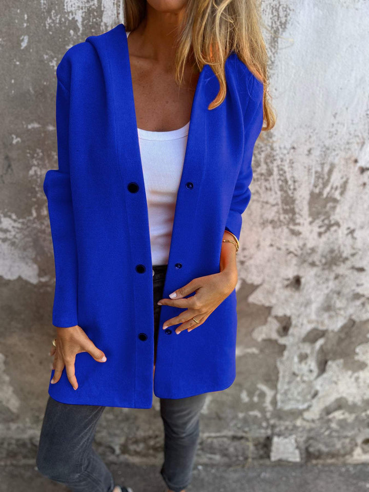Norah – Lässige einreihige Kapuzenjacke