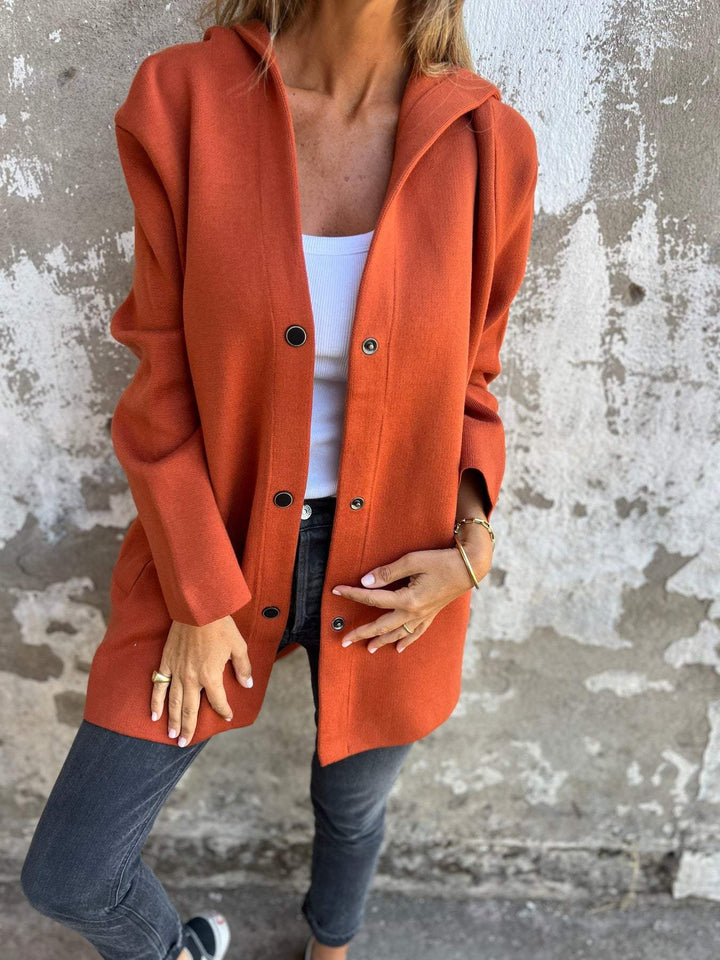Norah – Lässige einreihige Kapuzenjacke