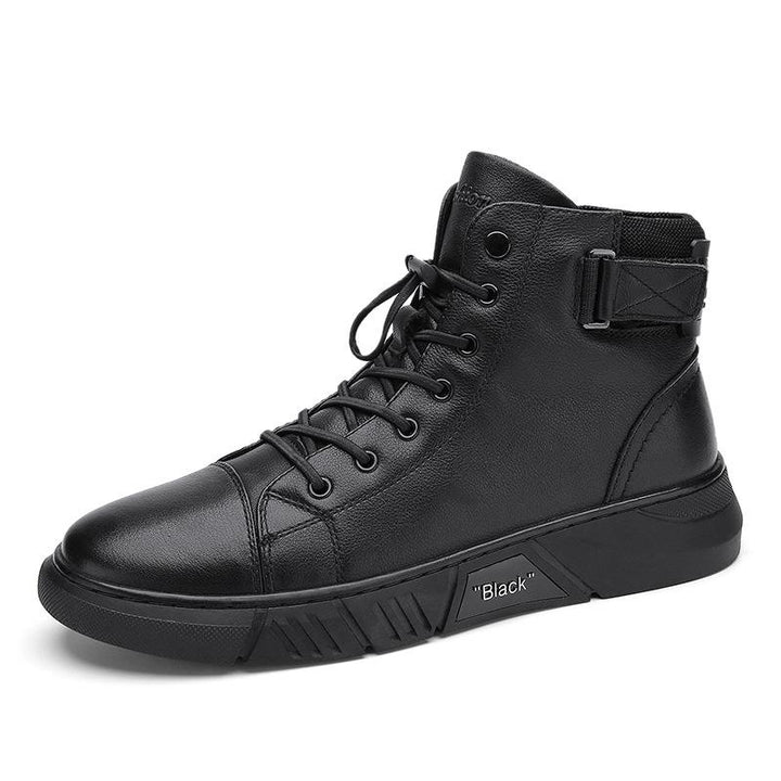 Davido - Robuste Herren Lederstiefel aus schwarzem Leder
