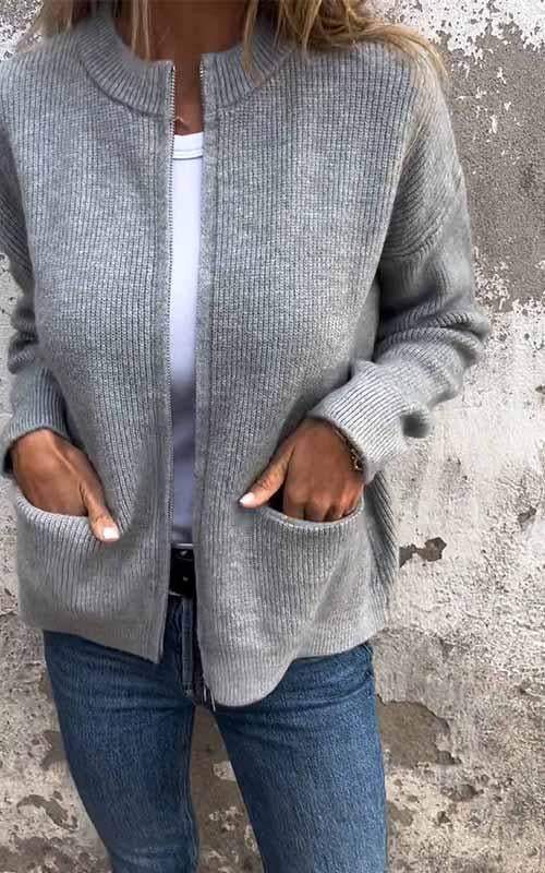 Marcia - Kuschelige ZIp-Strickjacke