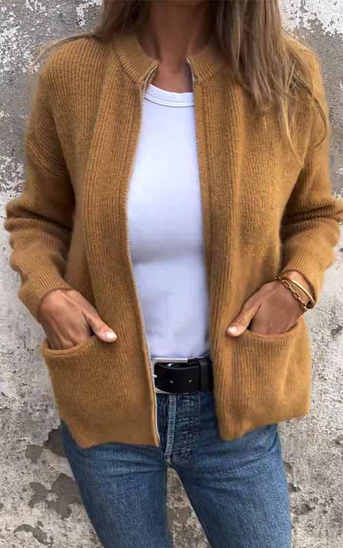 Marcia - Kuschelige ZIp-Strickjacke