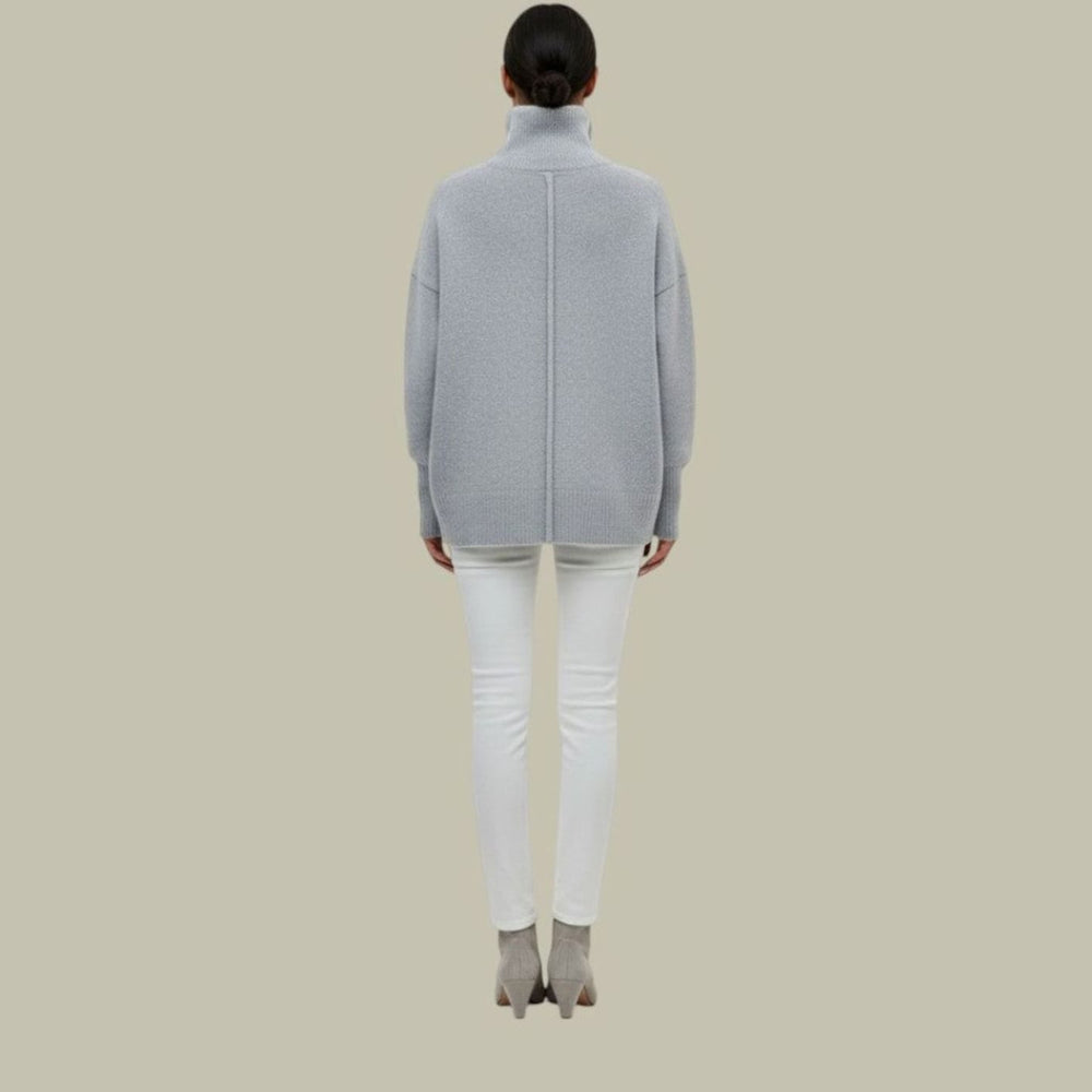 Locker Geschnittener Rollkragenpullover für Damen Relaxed Fit