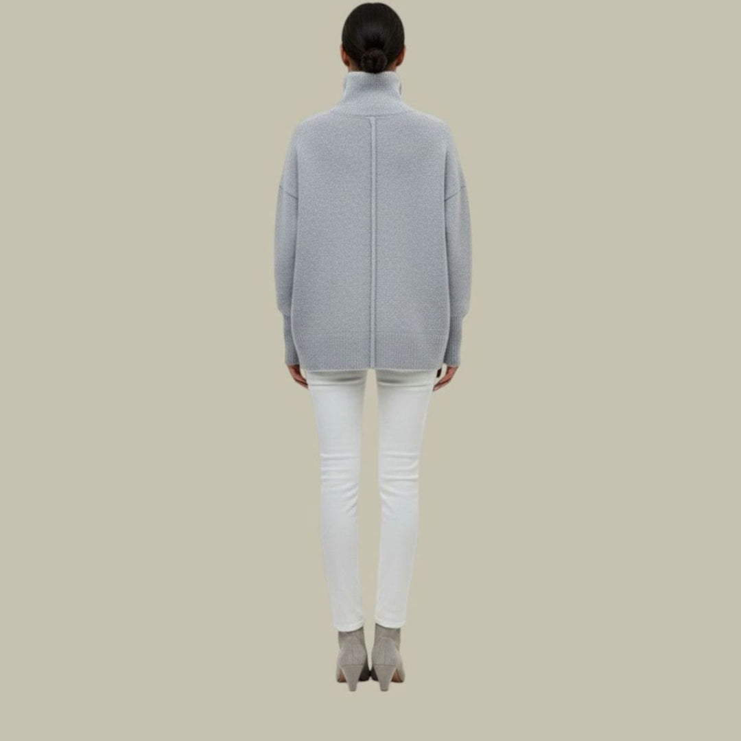 Locker Geschnittener Rollkragenpullover für Damen Relaxed Fit