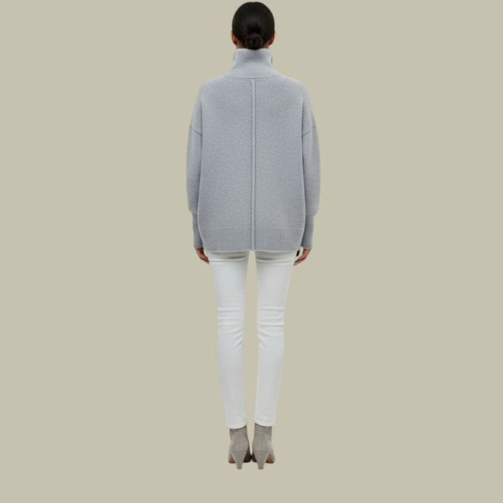 Locker Geschnittener Rollkragenpullover für Damen Relaxed Fit