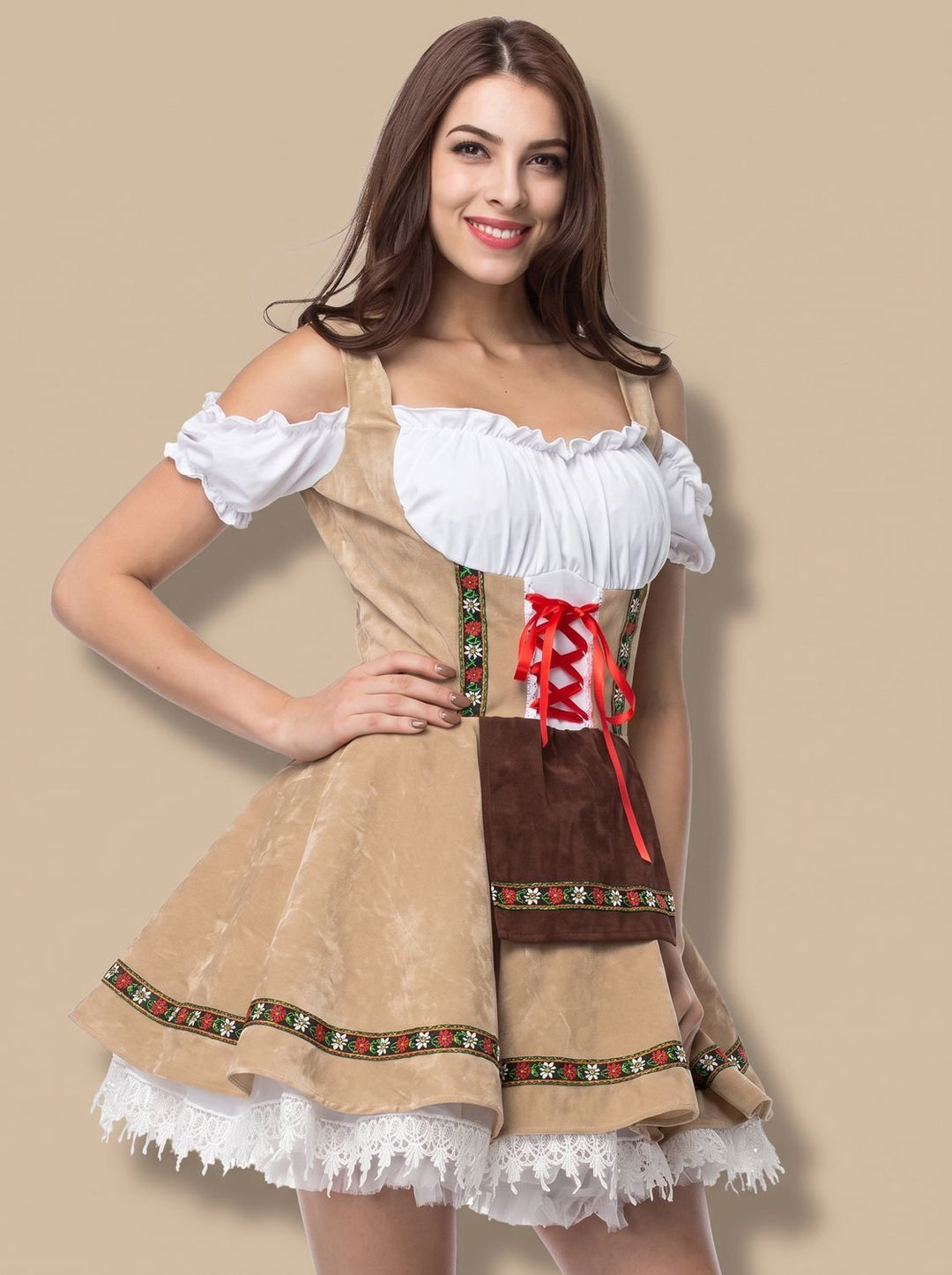 Oktoberfest Paar Kostüm Trachtenset Herren Lederhosen Damen Dirndl