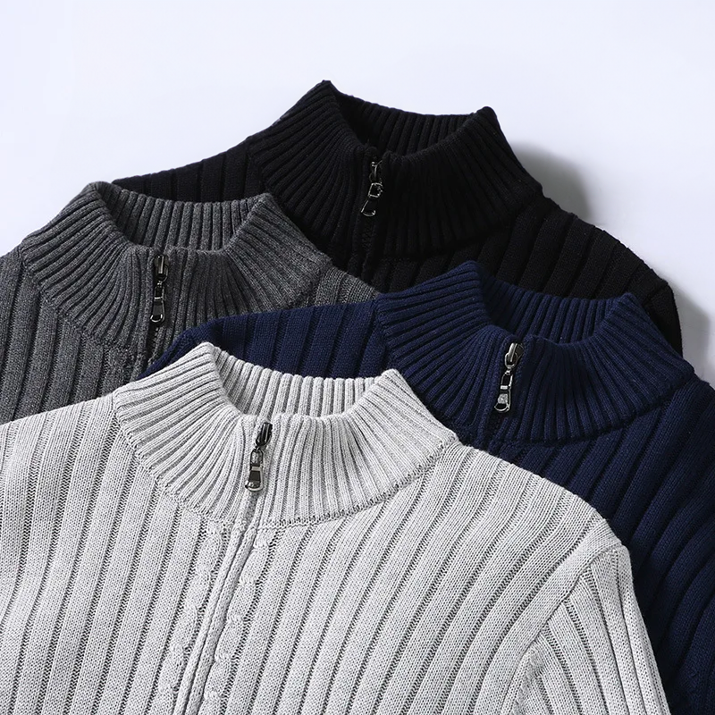 Thibault - Lässige Strickjacke mit Reißverschluss