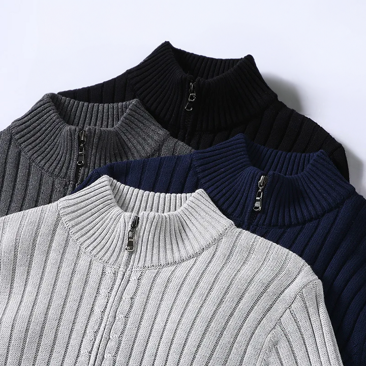 Thibault - Lässige Strickjacke mit Reißverschluss