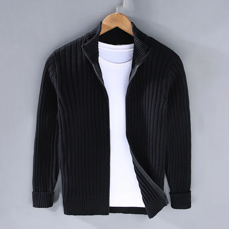 Thibault - Lässige Strickjacke mit Reißverschluss